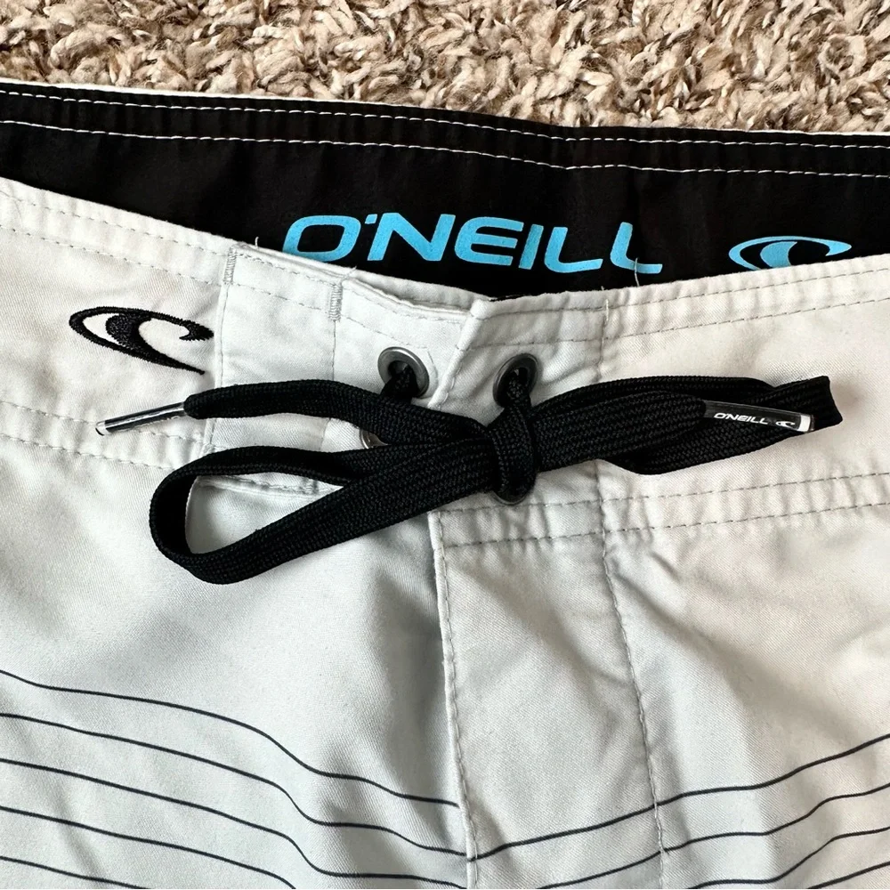 O'Neill Men's Striped Multicolored Swim Shorts Blue Purple Gray Surf Beach Wear